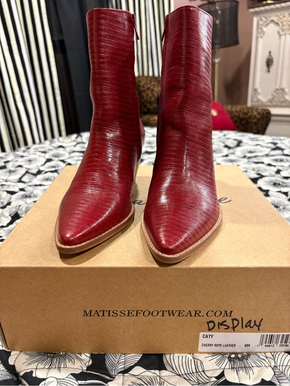 Matisse Cherry Red Pointed Toe Ankle Boots